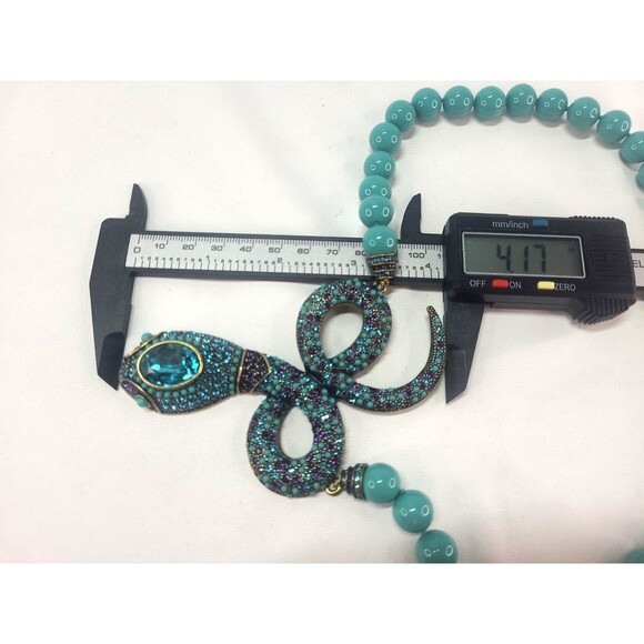 HEIDI DAUS Mystical Snake Swarovski Crystal Necklace 25" Egyptian Revival Swifty - Picture 9 of 12